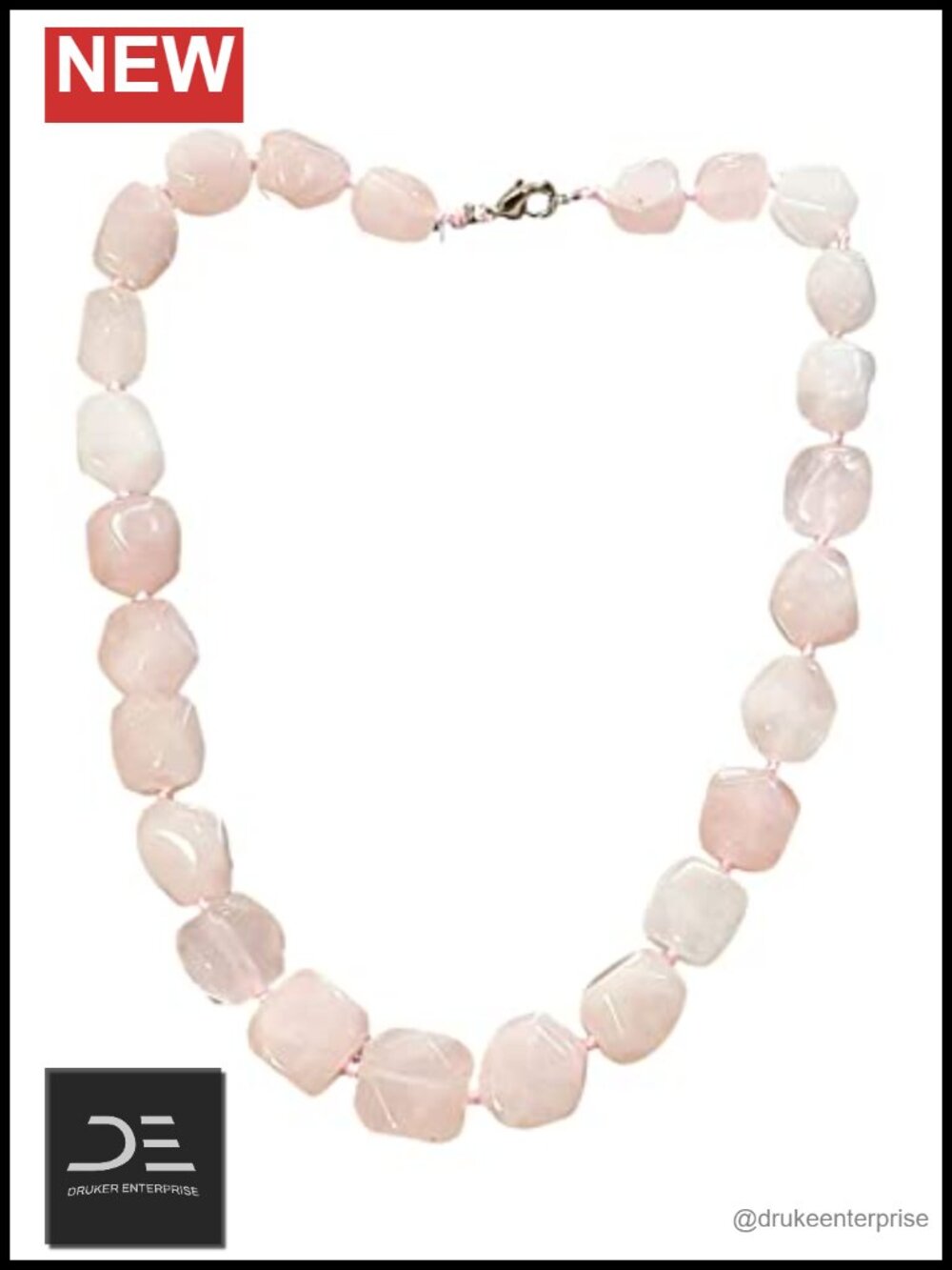 Handmade Gemstone Beaded Necklace, 14-18mm Natural Stone, Chunky Statement